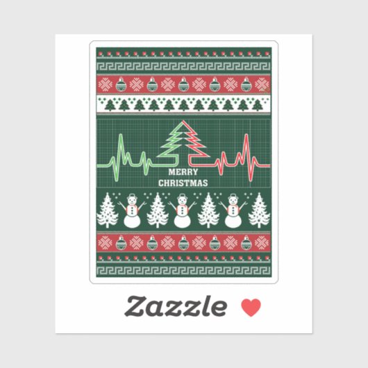 Fest Spaß & Herz-Bit Pine Tree Aufkleber (Blatt)