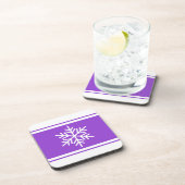Fest Spaß Snowflake Hübsche Lila Streifen Getränkeuntersetzer (Rechte Seite)