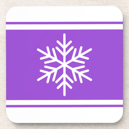 Fest Spaß Snowflake Hübsche Lila Streifen Getränkeuntersetzer (Vorderseite)