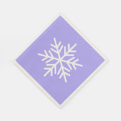 Fest Spaß Weißer Alpin Schneeflocken Lila Serviette (Ecke)