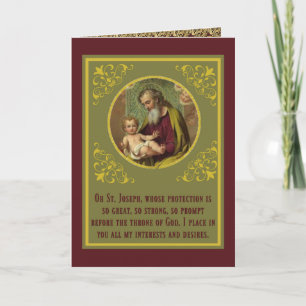 Fest St. Joseph Jesus Gebet Religiös Vintage  Karte
