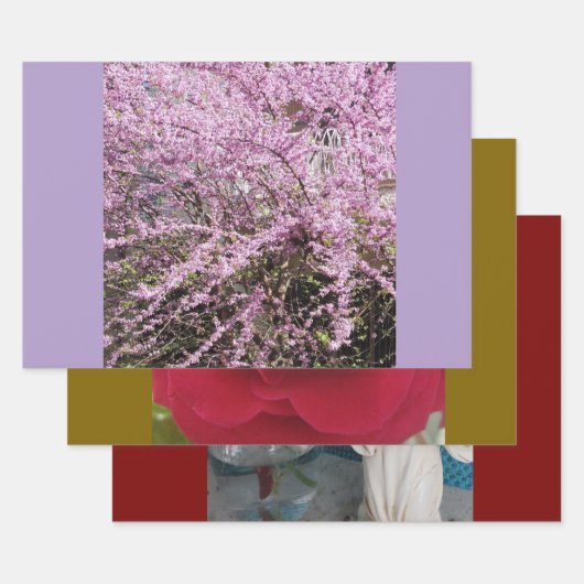 Fest- und farbenfrohe Papierblätter Geschenkpapier Set (Set)