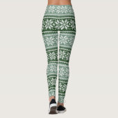 Fest und gemütlich Grün/Weiß Schneeflocken Sweater Leggings (Rückseite)