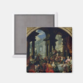 Fest unter einem ionischen Portico, c.1720-25 Magnet (Vorderseite/Rückseite)