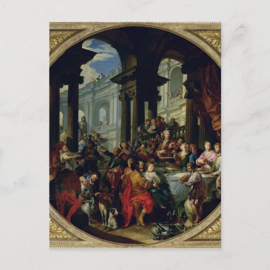 Fest unter einem ionischen Portico, c.1720-25 Postkarte (Vorderseite)