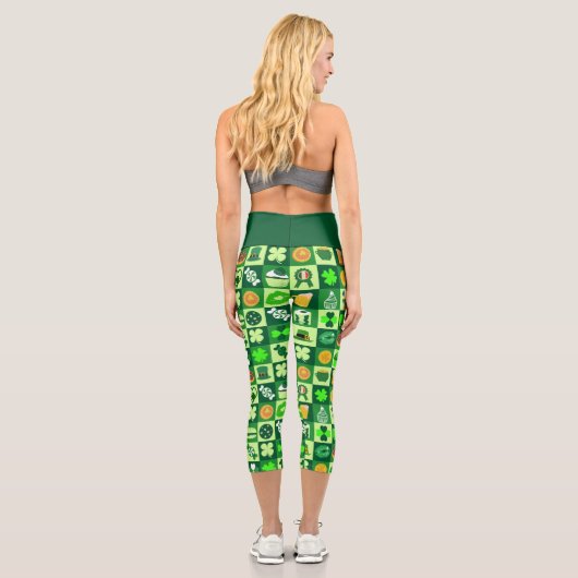 Fest von Saint Patrick Pattern Capri Leggings (Rückseite)