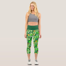 Fest von Saint Patrick Pattern Capri Leggings