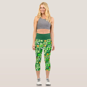 Fest von Saint Patrick Pattern Capri Leggings
