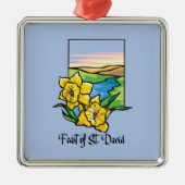 Fest von St. David Daffodils Ornament Aus Metall (Vorne)