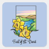 Fest von St. David Daffodils Quadratischer Aufkleber (Vorderseite)