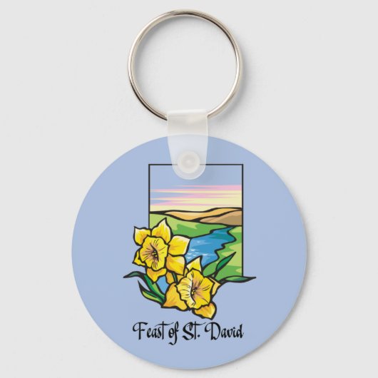 Fest von St. David Daffodils Schlüsselanhänger (Vorderseite)