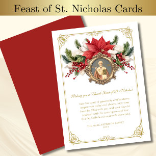 Fest von St. Nikolaus Rote Poinsettien Weihnachten