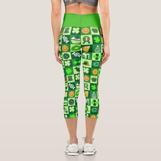 Fest von St. Patrick Pattern Capri Leggings (Rückseite)