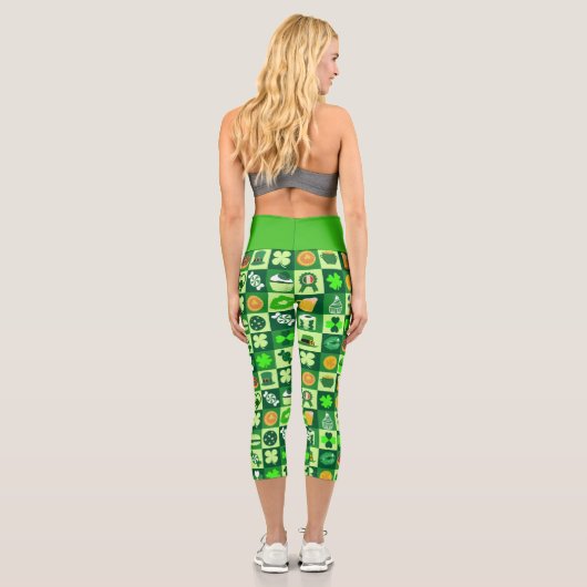 Fest von St. Patrick Pattern Capri Leggings (Rückseite)