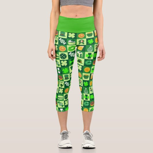 Fest von St. Patrick Pattern Capri Leggings (Vorderseite)