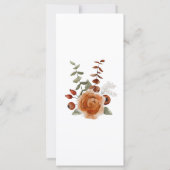 Fest Watercolor Floral Wedding Dinner Menü (Rückseite)