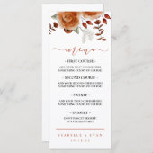 Fest Watercolor Floral Wedding Dinner Menü (Vorne/Hinten)