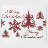 Fest Weihnachtsbaum Schneeflocken Geschenk Wrap Geschenkpapier (Flach)