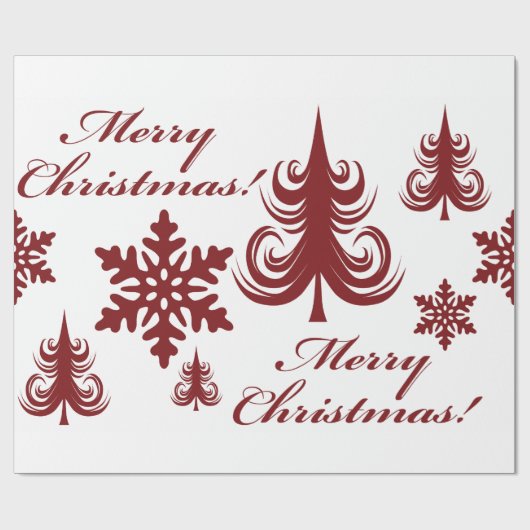 Fest Weihnachtsbaum Schneeflocken Geschenk Wrap Geschenkpapier (Flach)