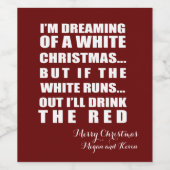 Fest Weihnachtsweinflasche - personalisiertes Etik Weinetikett (Einzelnes Label)