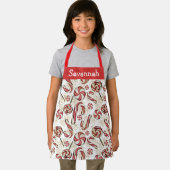 Fest Whimsical Candy Canes Glitzer Niedliches Must Schürze (Insitu)