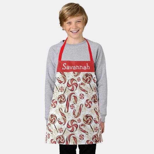 Fest Whimsical Candy Canes Glitzer Niedliches Must Schürze (Getragen)