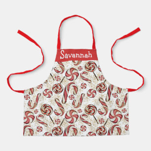 Fest Whimsical Candy Canes Glitzer Niedliches Must Schürze