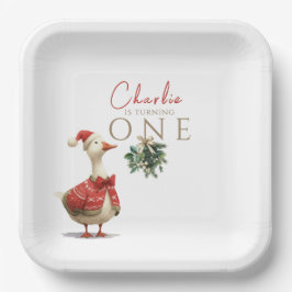 Fest Winter Birthday One Silly Christmas Goose  Pappteller