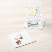 Fest Winter Birthday One Silly Christmas Goose  Rechteckiger Pappuntersetzer (Vor Ort)