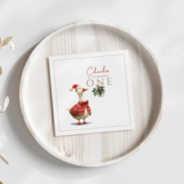 Fest Winter Birthday One Silly Christmas Goose  Serviette