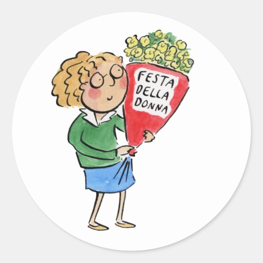Festa Della Donna Runder Aufkleber (Vorderseite)