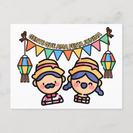 Festa Junina Bauern Postkarte