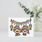 Festa Junina Bauern Postkarte (Stehend Vorderseite)