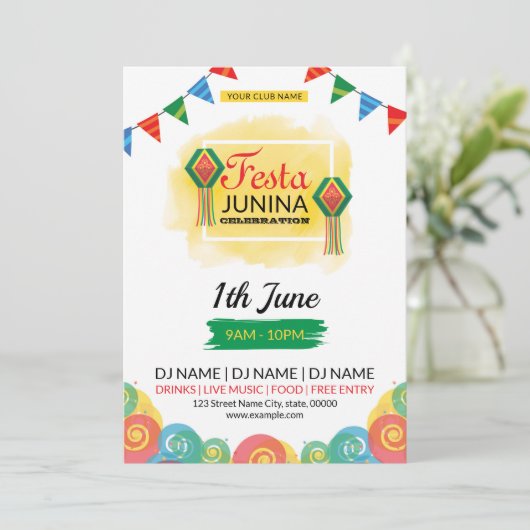 Festa Junina Einladung Flyer (Stehend Vorderseite)