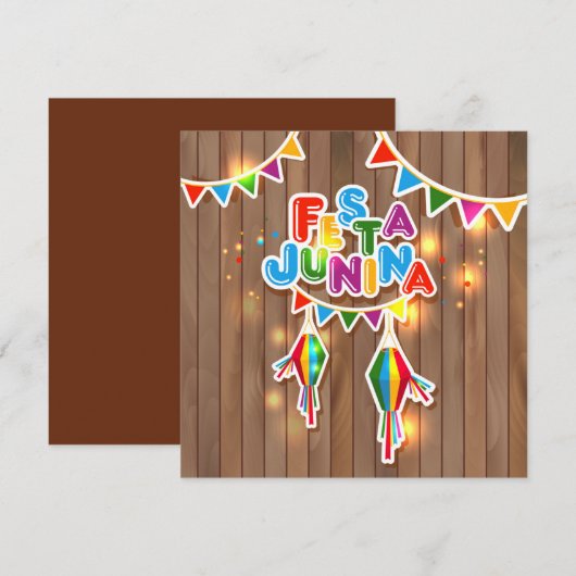 Festa Junina Feiertagskarte (Vorne/Hinten)