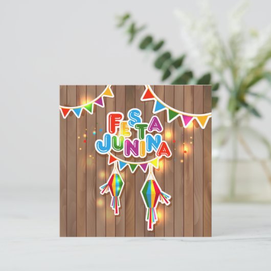 Festa Junina Feiertagskarte (Stehend Vorderseite)