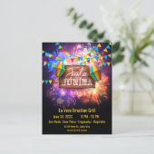 Festa Junina Fireworks Postkarte (Stehend Vorderseite)