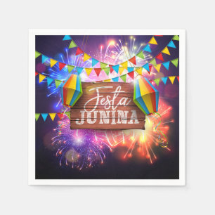Festa Junina Fireworks Serviette