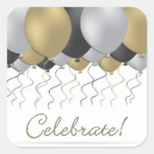 Festballon Quadratischer Aufkleber (Vorderseite)