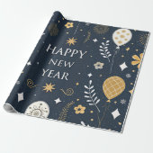 Festballons Gold im neuen Jahr Geschenkpapier (Ungerollt)