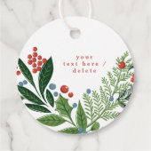 Festbeeren Traditionelle grüne und rote Weihnachts Geschenkanhänger (Rückseite)