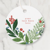 Festbeeren Traditionelle grüne und rote Weihnachts Geschenkanhänger (Vorderseite)