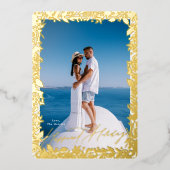 Festbeeren Traditioneller Goldrahmen GLÜCKLICH Folien Feiertagskarte (Vorderseite)