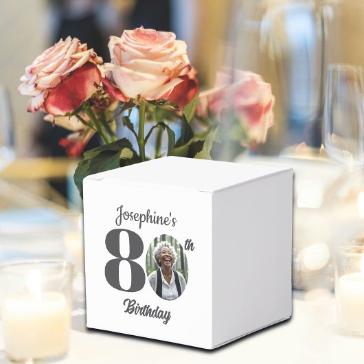 Feste 80. Geburtstagsfeier Foto Geschenkschachtel