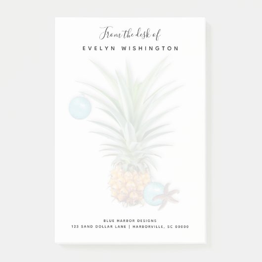 Feste Ananas Business Desk Post-it Klebezettel (Vorderseite)