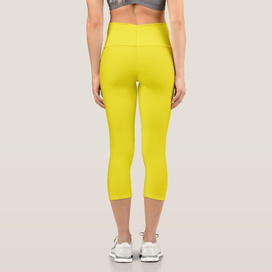 Feste Ananas, hellgelb Capri Leggings (Rückseite)