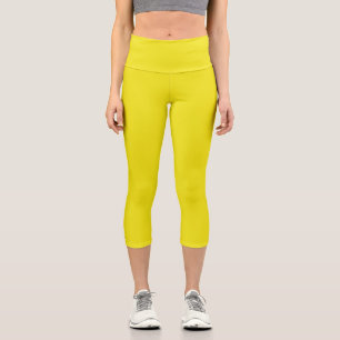 Feste Ananas, hellgelb Capri Leggings