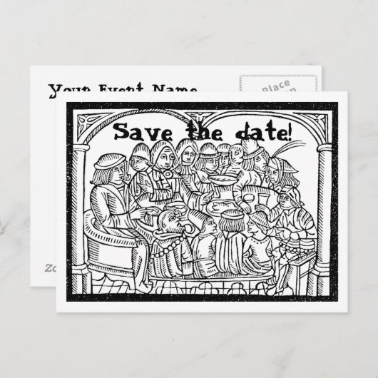 Feste - anpassbare Save the Date Postkarte (Vorne/Hinten)