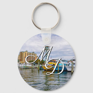 Feste Boote Destin Florida Hafen Schlüsselkette Schlüsselanhänger