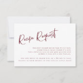 Feste Burgund-Brautparty-Rezept-Karte (Vorderseite)